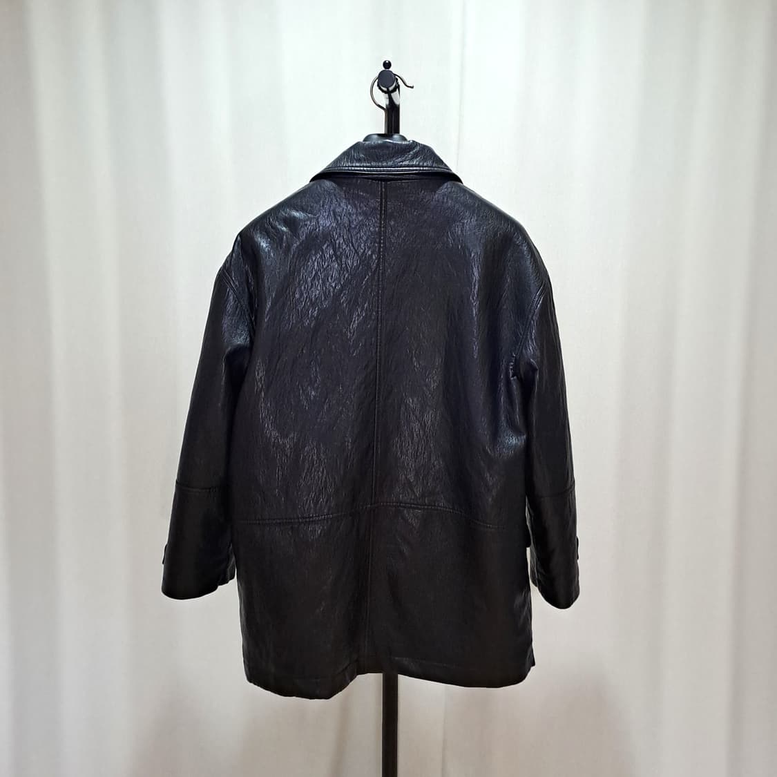 (택포) 더베를린 블랙 레더 퍼 하프 코트 FREE B699 상품이미지6