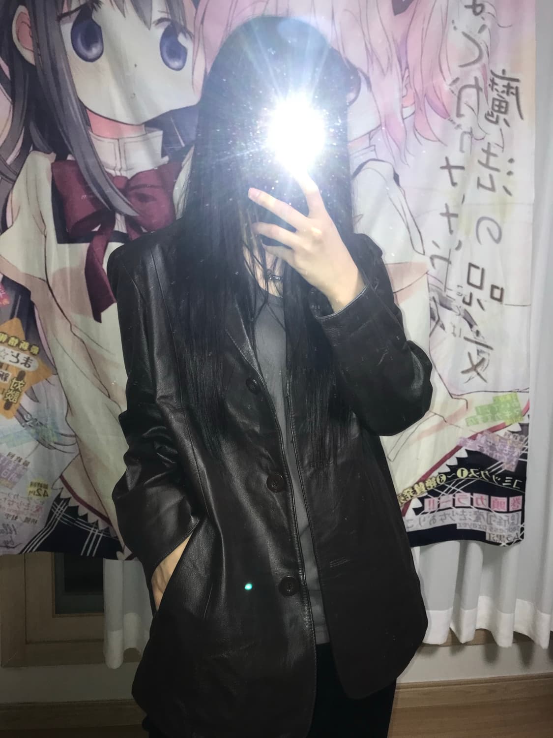 브라운 레더 블레이저 상품이미지1