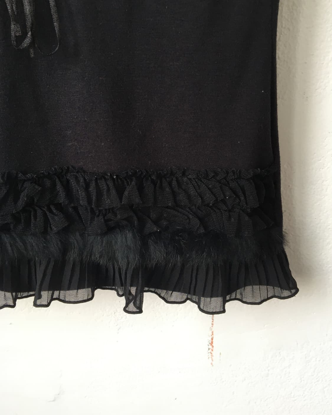 Fur trimming frill t shirt 상품이미지3