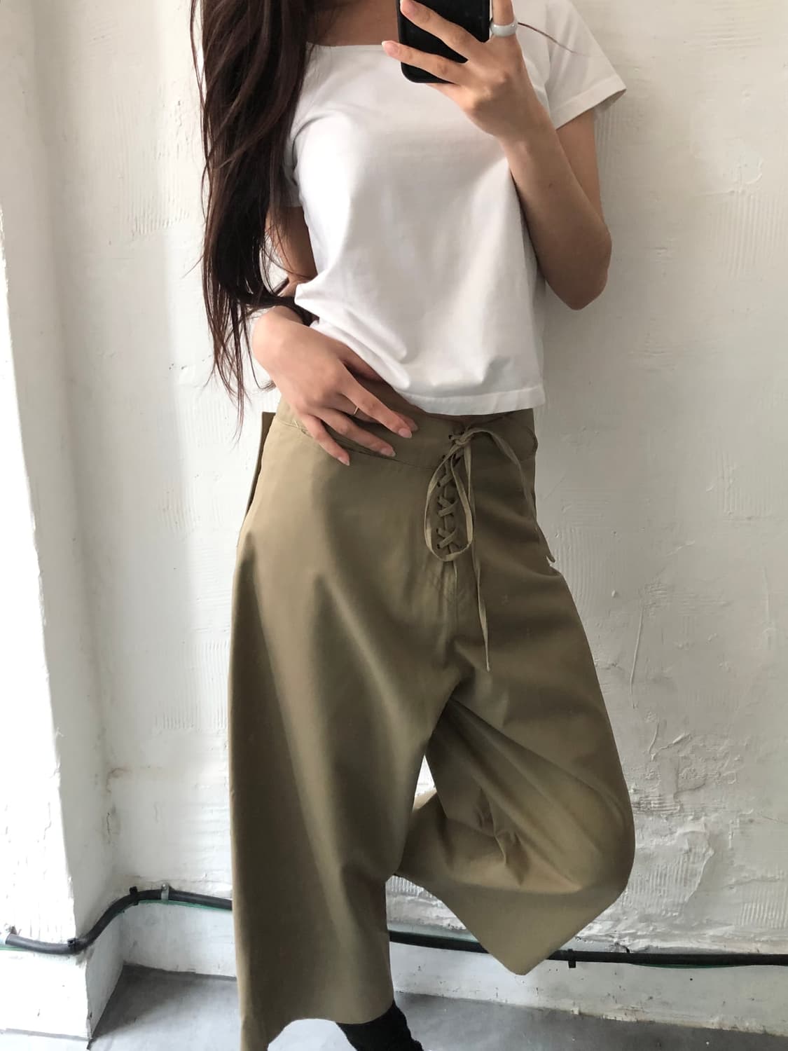 Miu Miu 미우미우 베이지 아일렛 버튼 팬츠 상품이미지2