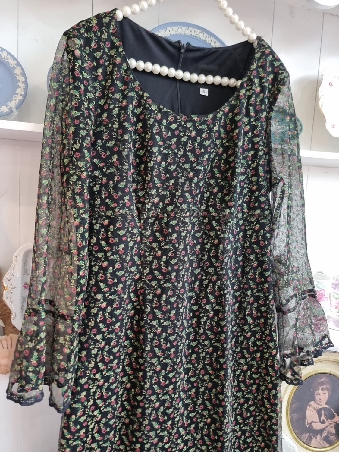  ANNA SUI (안나수이) 빈티지 플라워 쉬폰 원피스  상품이미지4