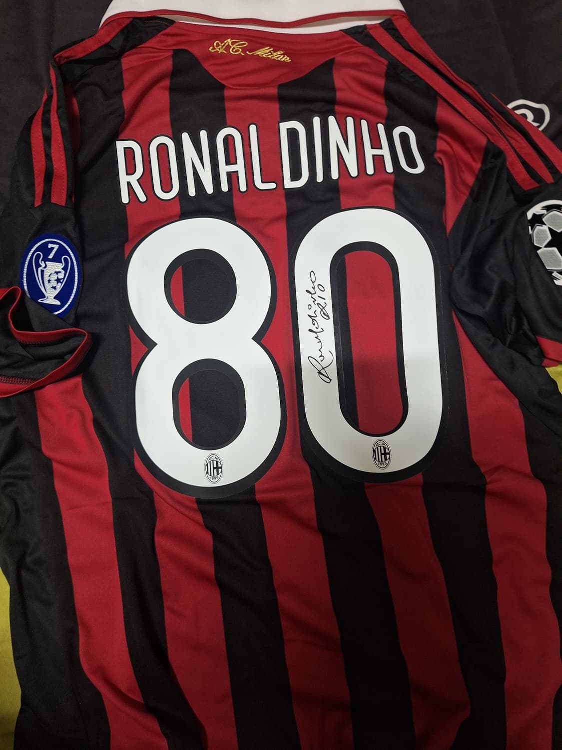 호나우지뉴 프린팅 싸인 축구유니품 반팔 oem 상품이미지1