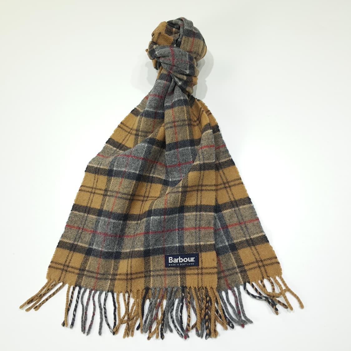 MX583 바버 90s 스코틀랜드판 울 하우스타탄 체크 머플러 목도리 상품이미지2