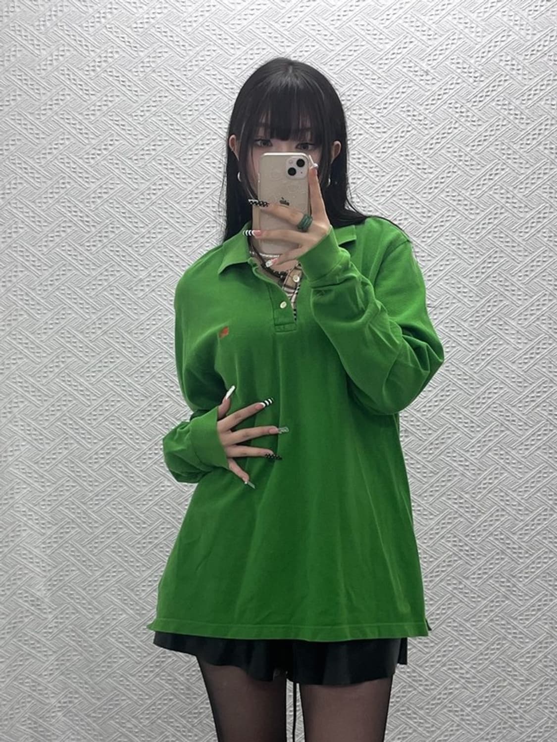 버버리 빈티지 캐주얼 레트로 그린 카라 롱슬리브 XL C10226 상품이미지1