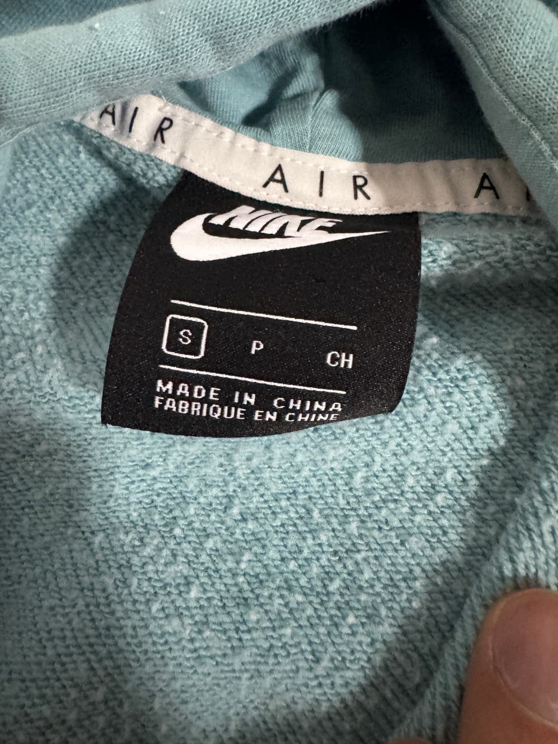 여성 나이키 에어 기모 크롭 후드집업 S 스카이블루 상품이미지3