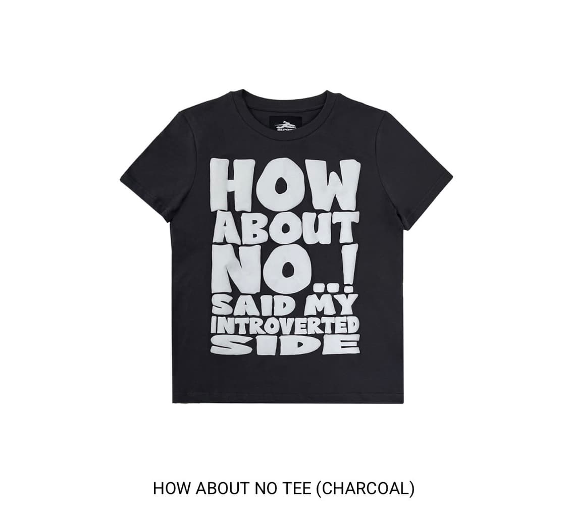 (구해요) 제노리포트 HOW ABOUT NO 반팔티 차콜 구합니다 상품이미지1