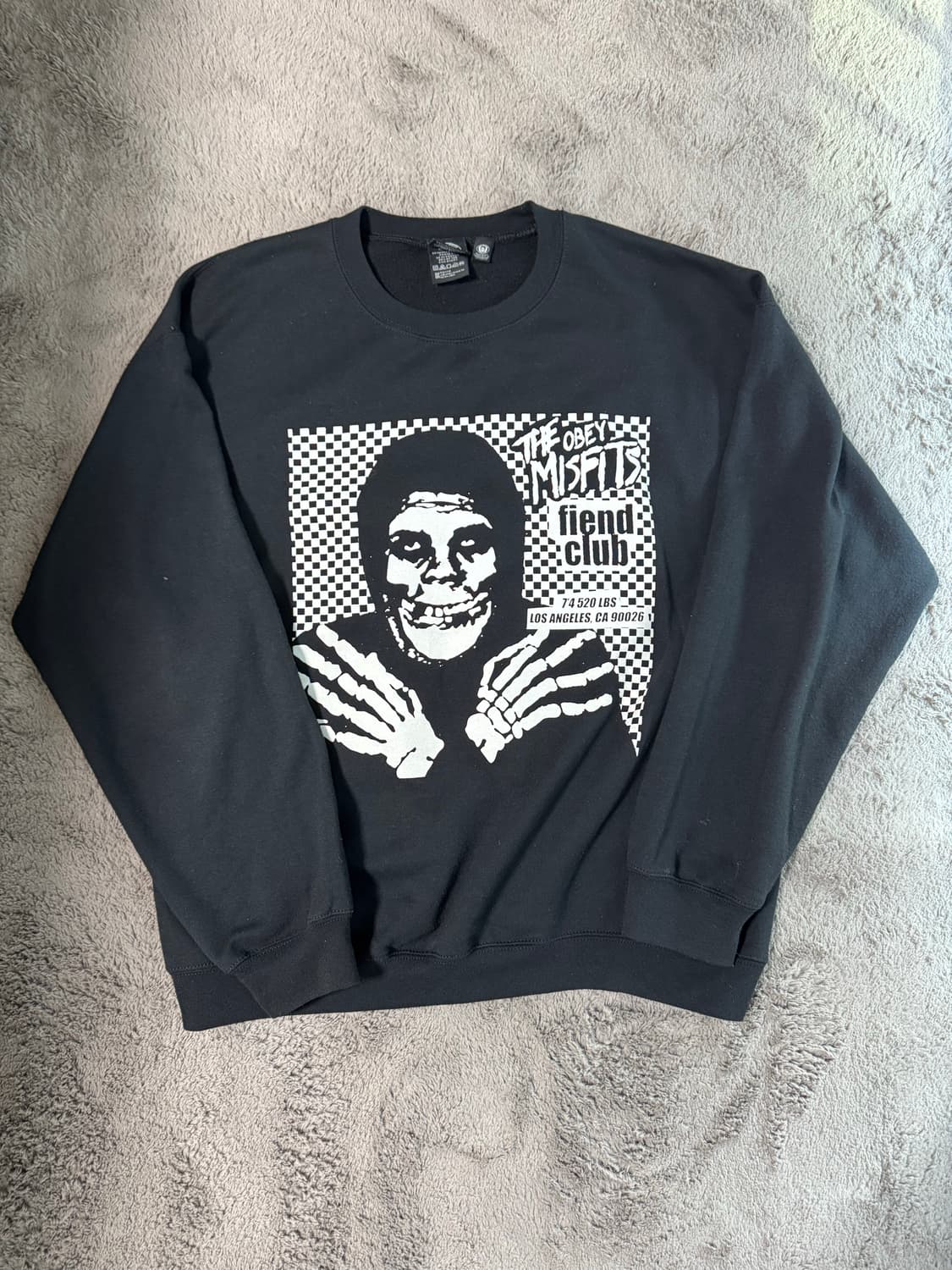 오베이 X 미스치프 스컬 맨투맨 L사이즈 상품이미지1