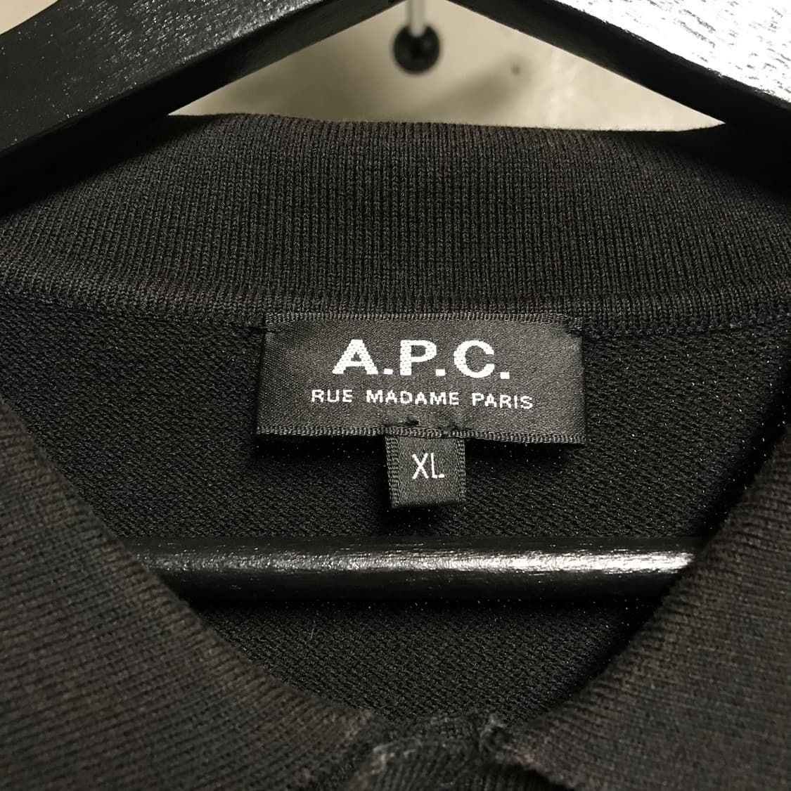 APC 아페쎄 블랙 반팔 카라티 XL 상품이미지5
