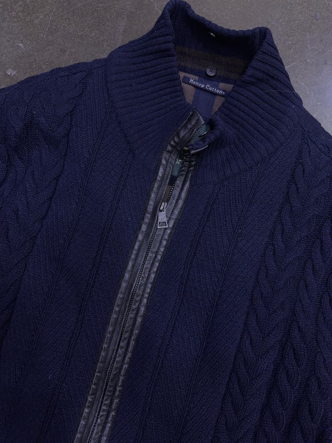 헨리코튼 토끼털 울 캐시미어 블렌드 케이블 니트 집업 자켓 100 상품이미지4