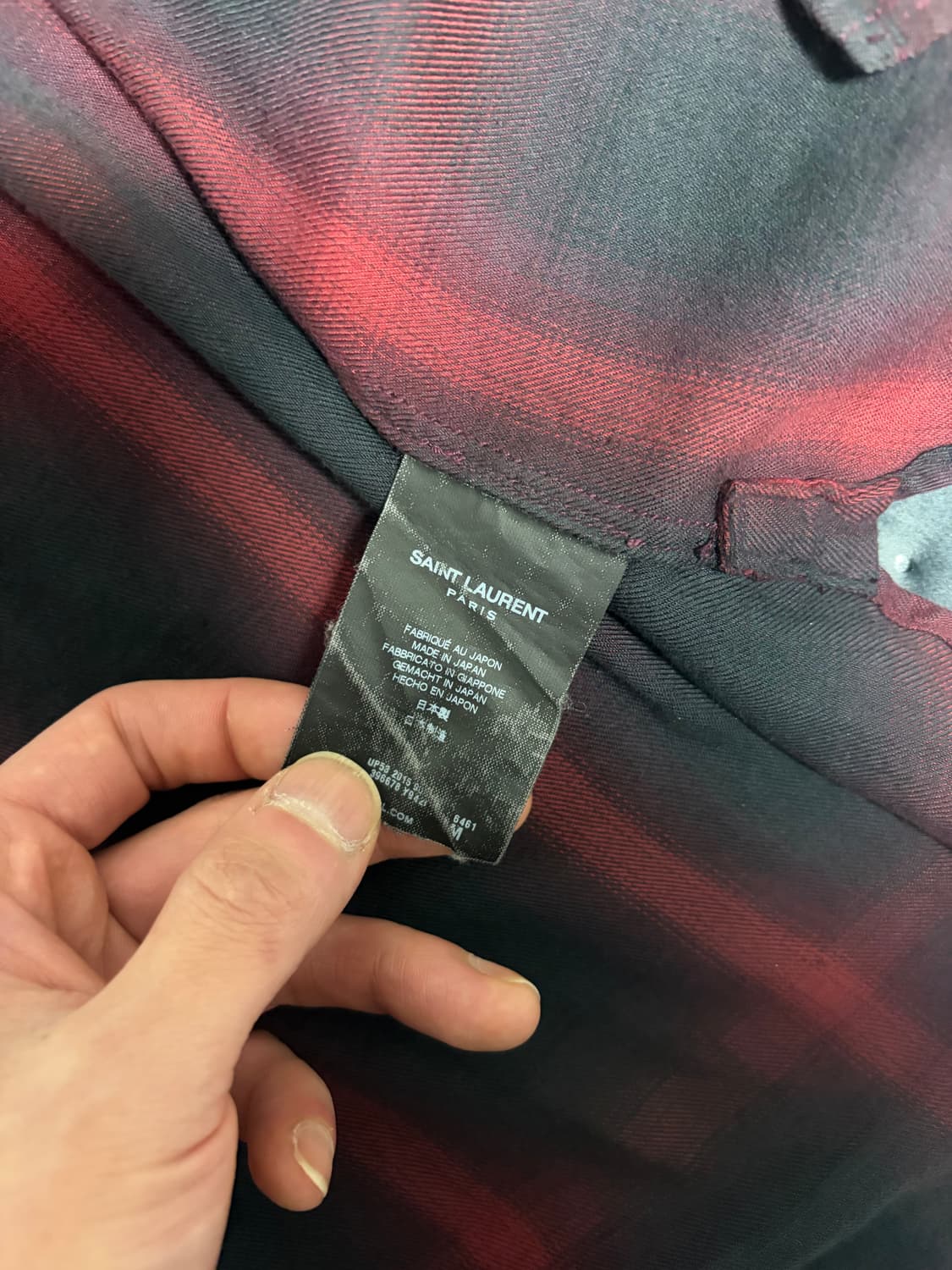 생로랑 15fw 플란넬 체크 셔츠 에디슬리먼 M 상품이미지2