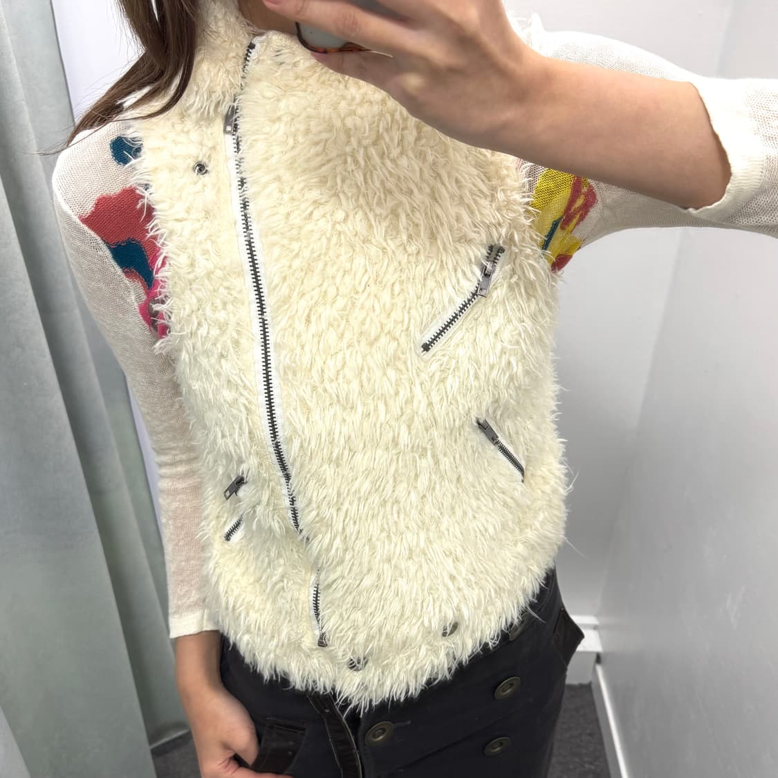 화이트 퍼 베스트 상품이미지2