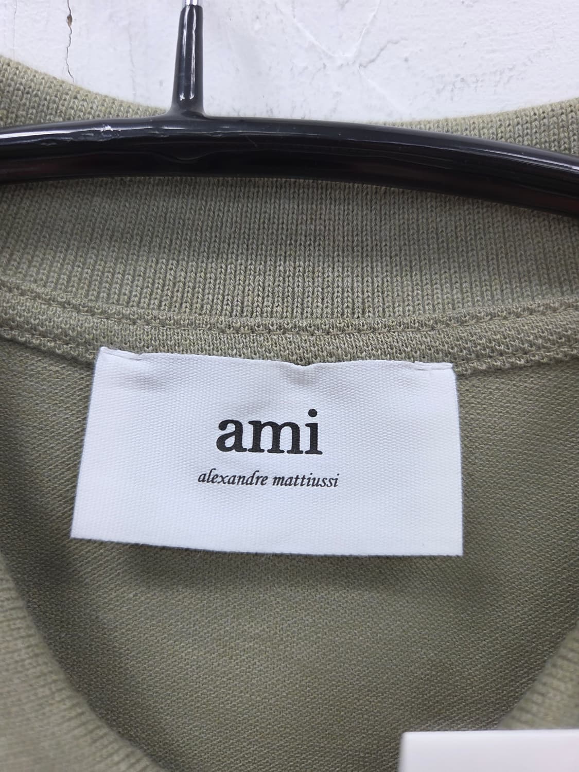 L [새상품]아미 스몰 하트 로고 폴로 셔츠 세이지 상품이미지3