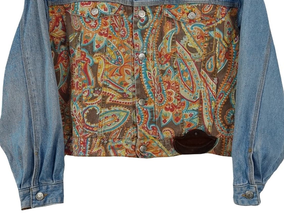 [피오루치] 에스닉 패턴 오버사이즈 데님 트러커 자켓 M17814 상품이미지5