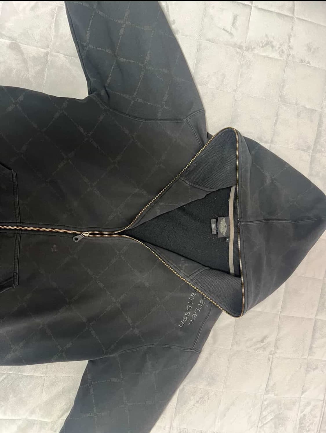 할리데이비슨 체크 자수 후드 집업 상품이미지4