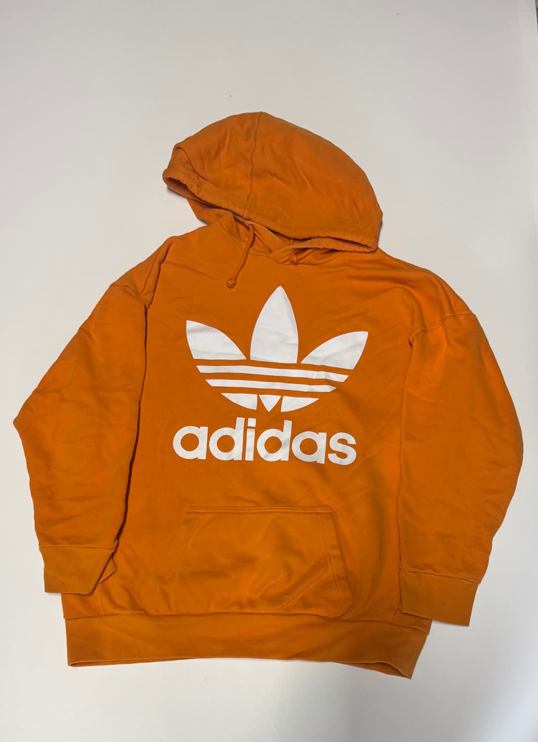아디다스 빅 로고 오버핏 오렌지 후드티 XL 추천 상품이미지1