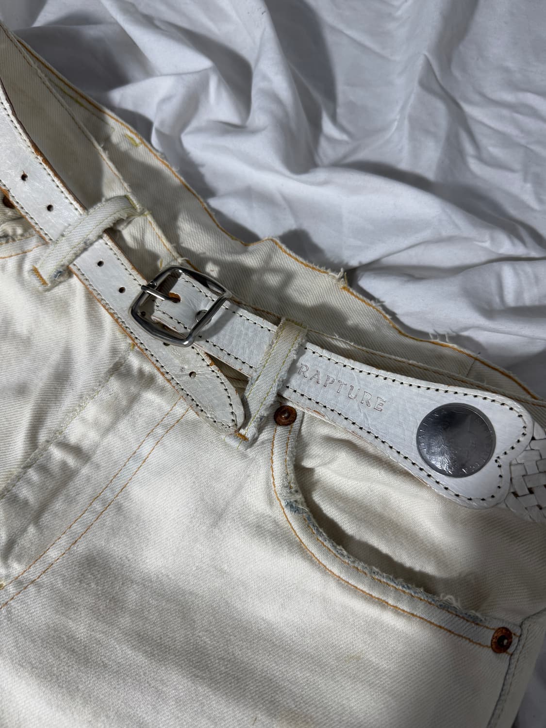 Rapture 코인 스터드 위빙 레더 벨트 상품이미지4