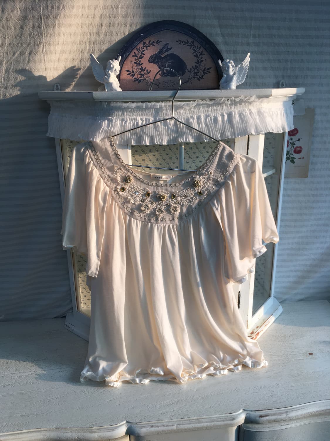 Axes femme 로걀 아이보리 볼레로 블라우스 상품이미지3