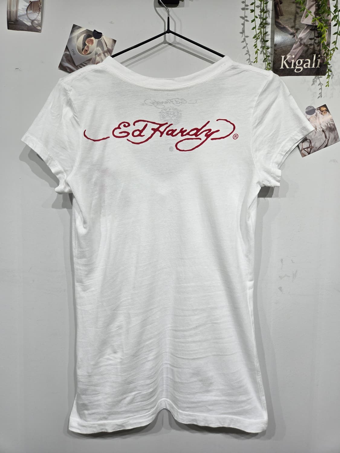 에드하디 Love Kills V넥 반팔 티셔츠 화이트 상품이미지4