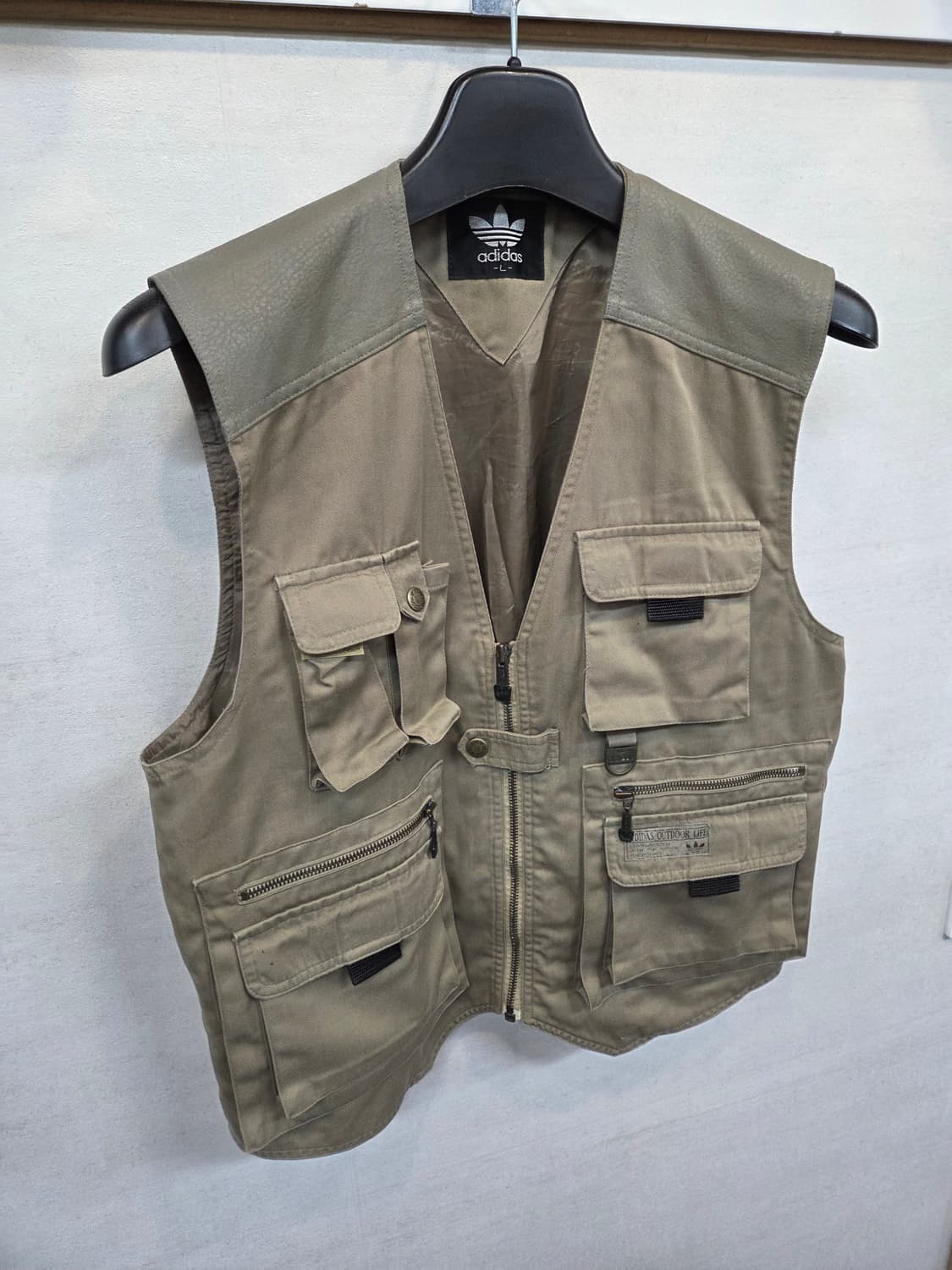 아디다스 올드스쿨 빈티지 아웃도어 피싱 가죽 코튼 조끼 L 상품이미지6