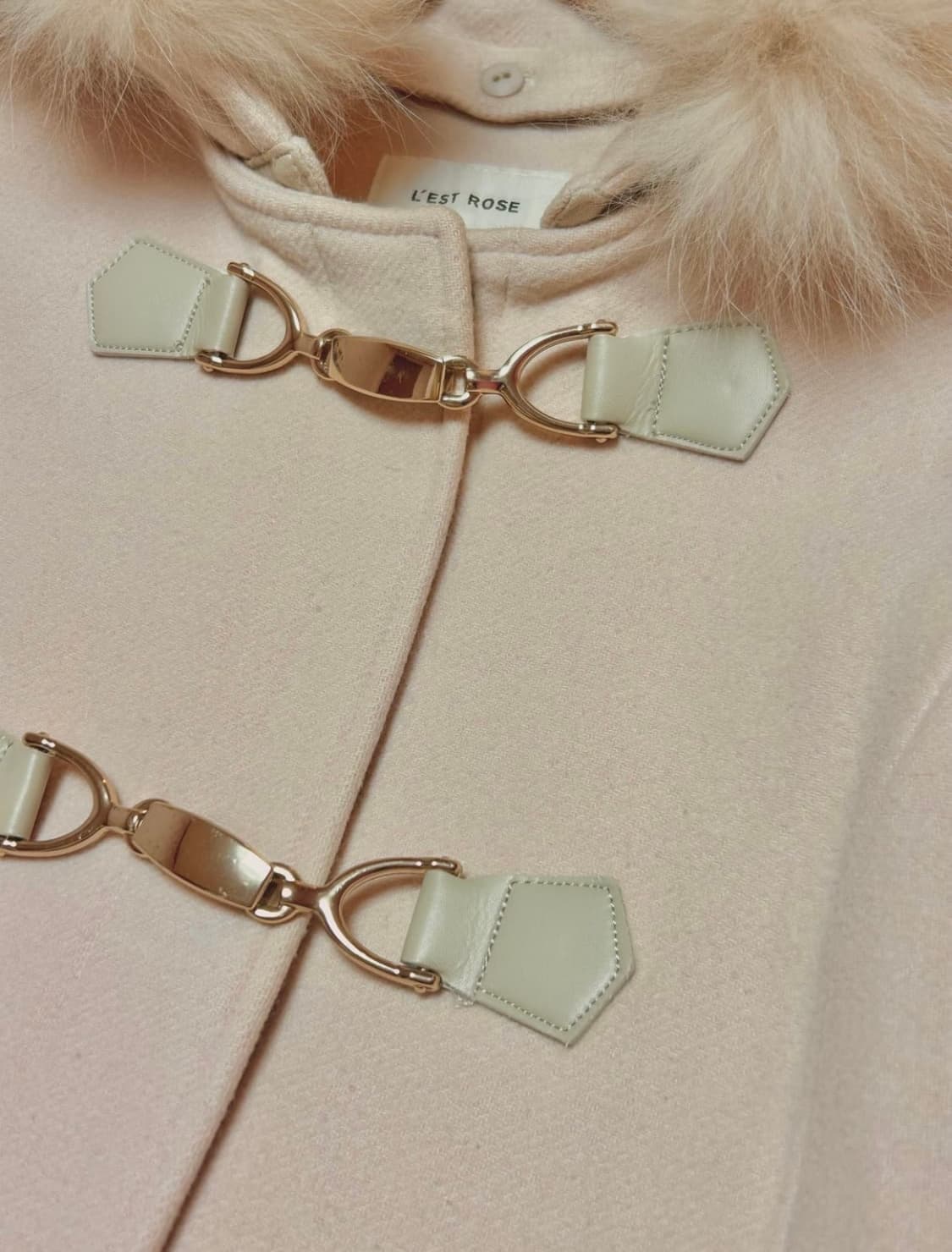 레스트로즈 이사하라사토미 달천깔 딸기우유핑크 빈티지 더플코트 상품이미지3