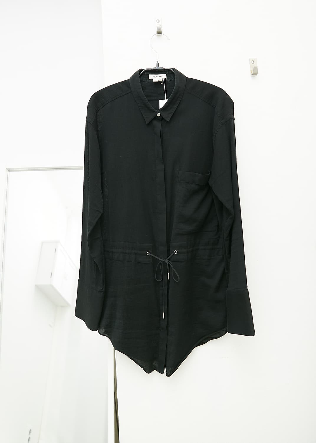 Waist String Hidden Buttons Shirts 상품이미지1