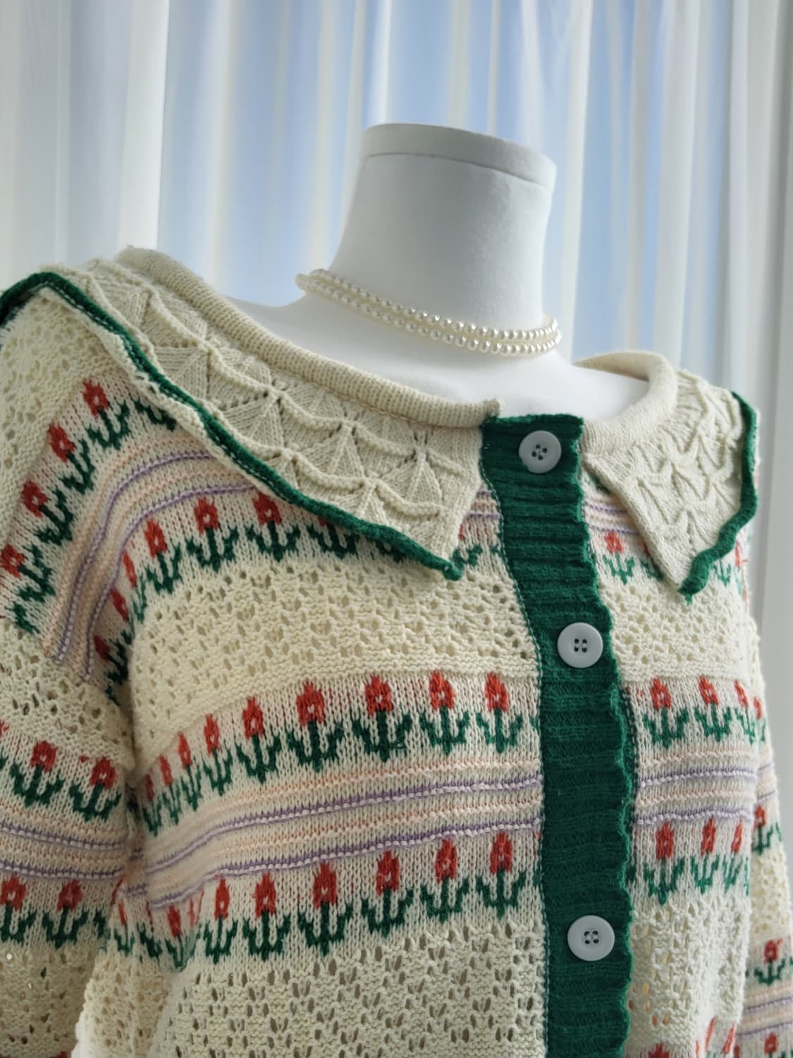 플라워 니트 가디건 상품이미지3