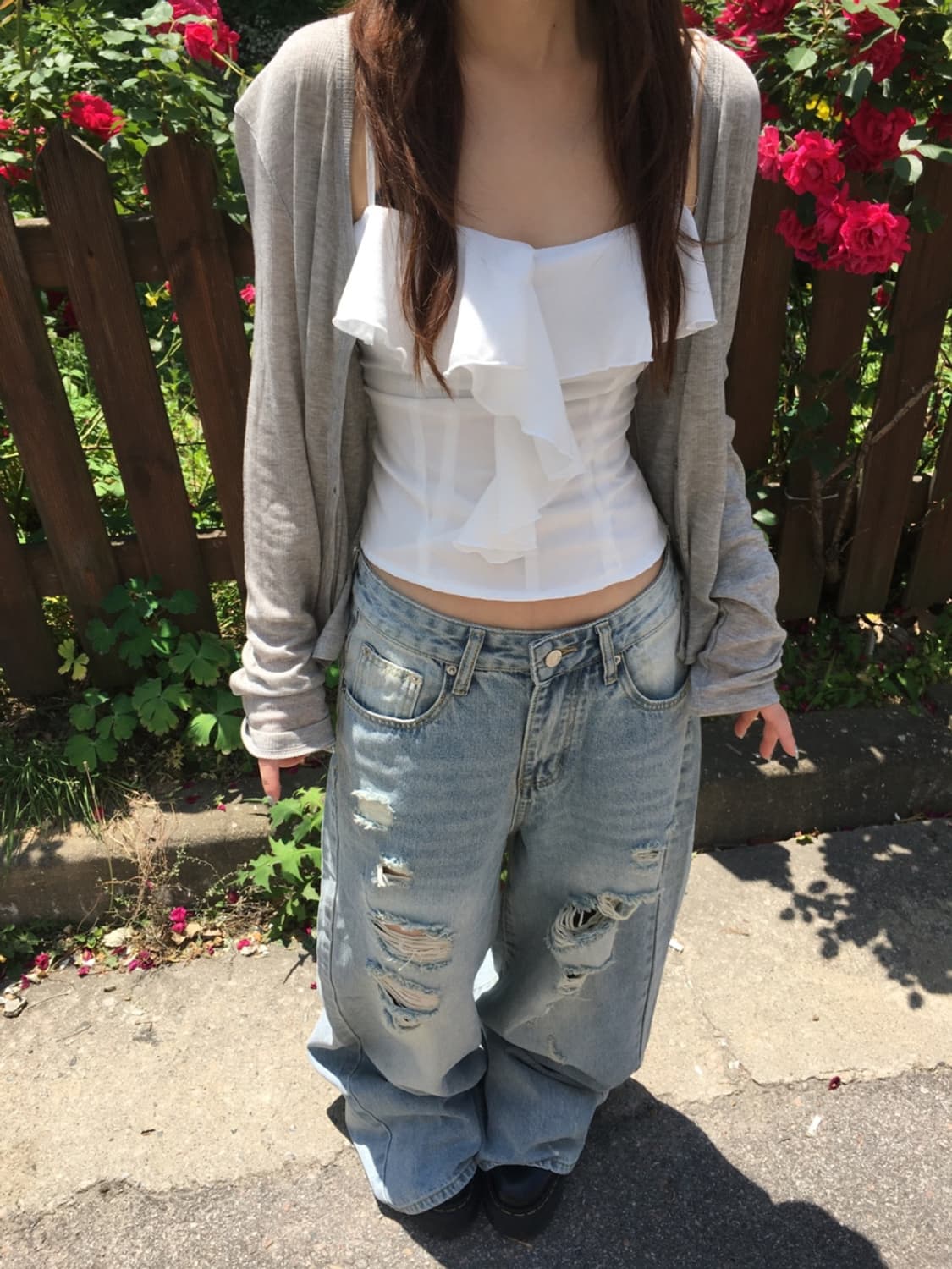 아워캐비넷 ourcabinet 데미지 데님팬츠 상품이미지2