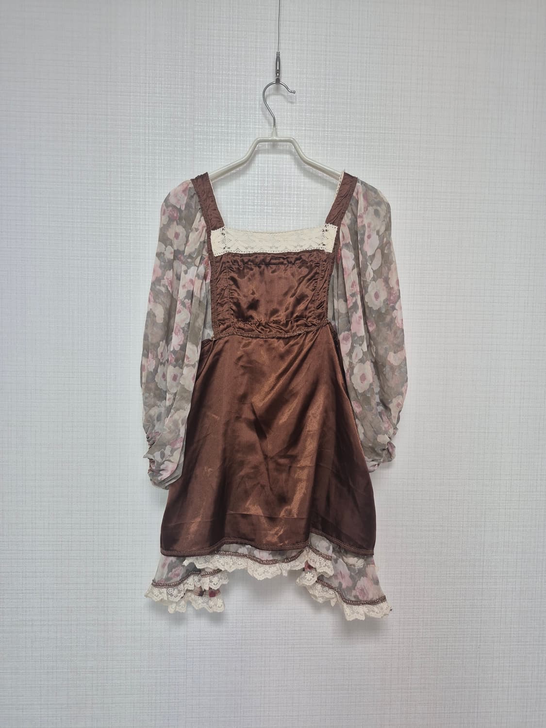 리즈리사 수선템 브라운 앤틱꽃무늬 쉬폰 튜닉 상품이미지7