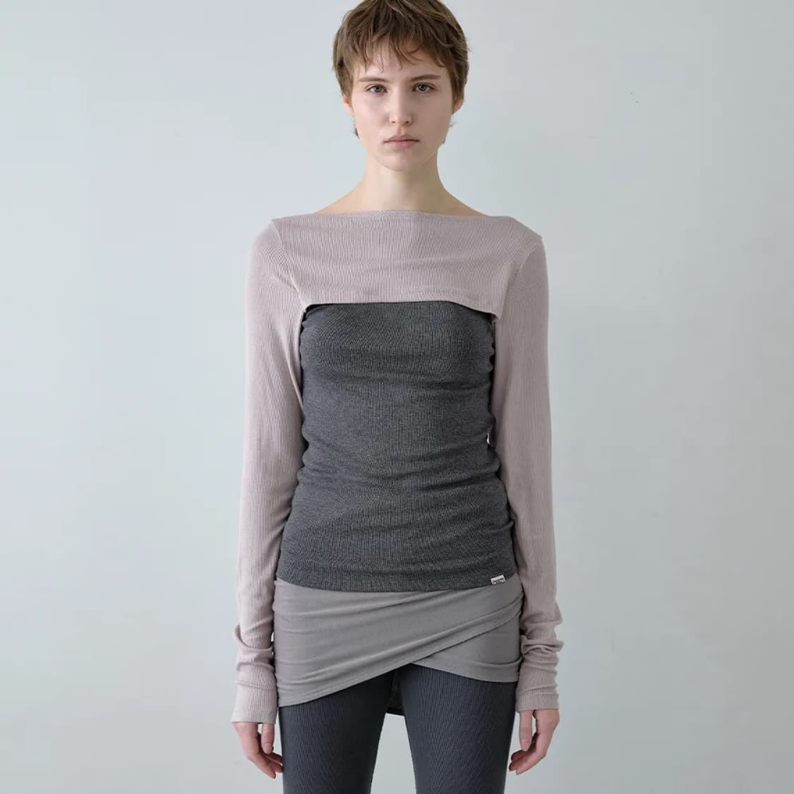 Two-Way Bolero Top/Charcoal 상품이미지1