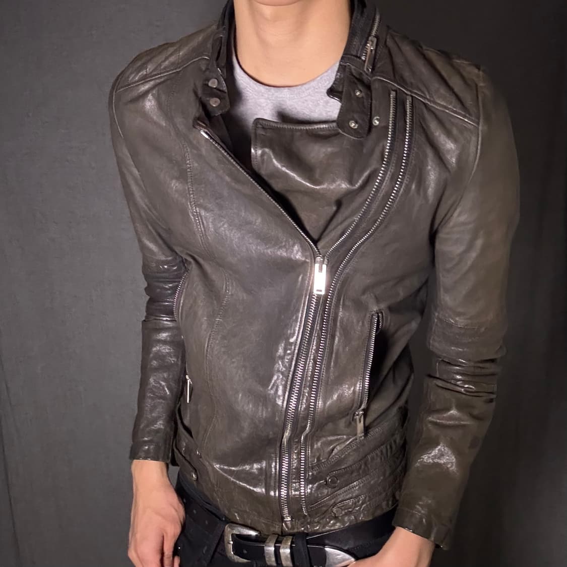 opium lamb skin leather jacket 상품이미지2