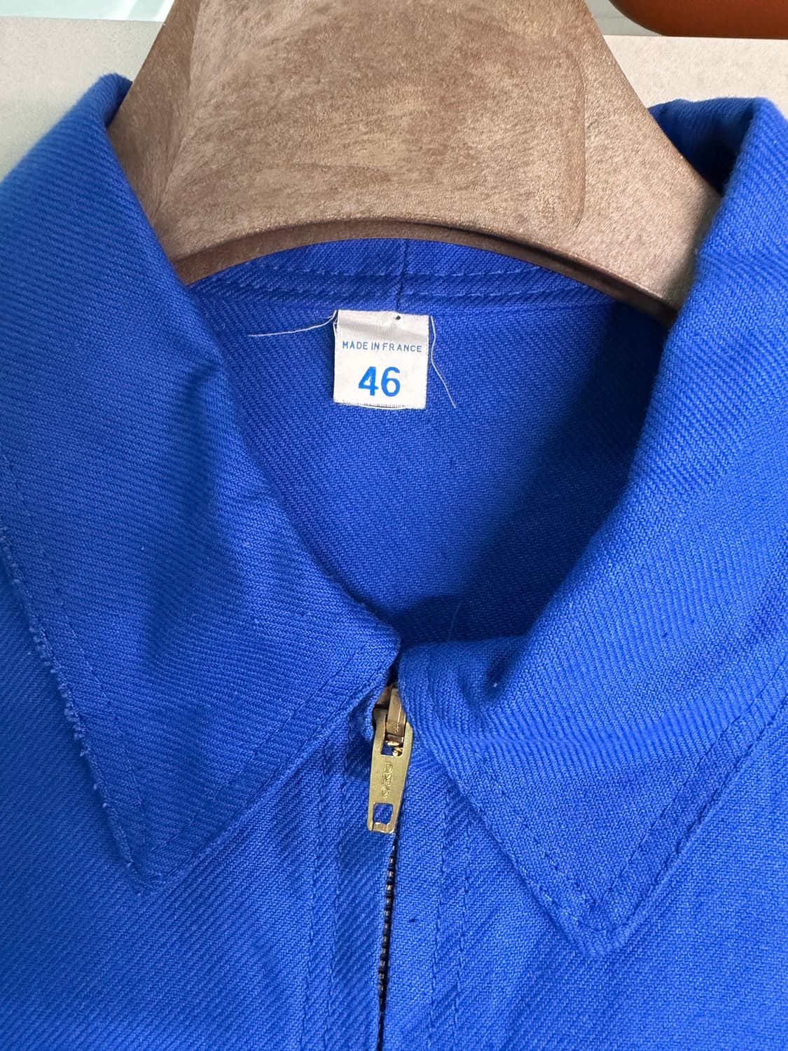 70s~80s 프렌치 워크웨어 로얄블루 골드집업 자켓 상품이미지2