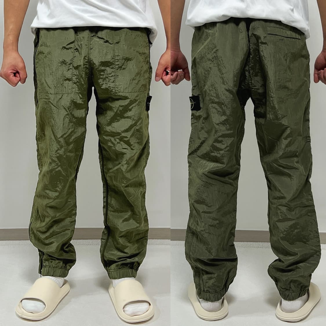 스톤아일랜드 18FW 와펜 나일론 메탈 팬츠 올리브 상품이미지1