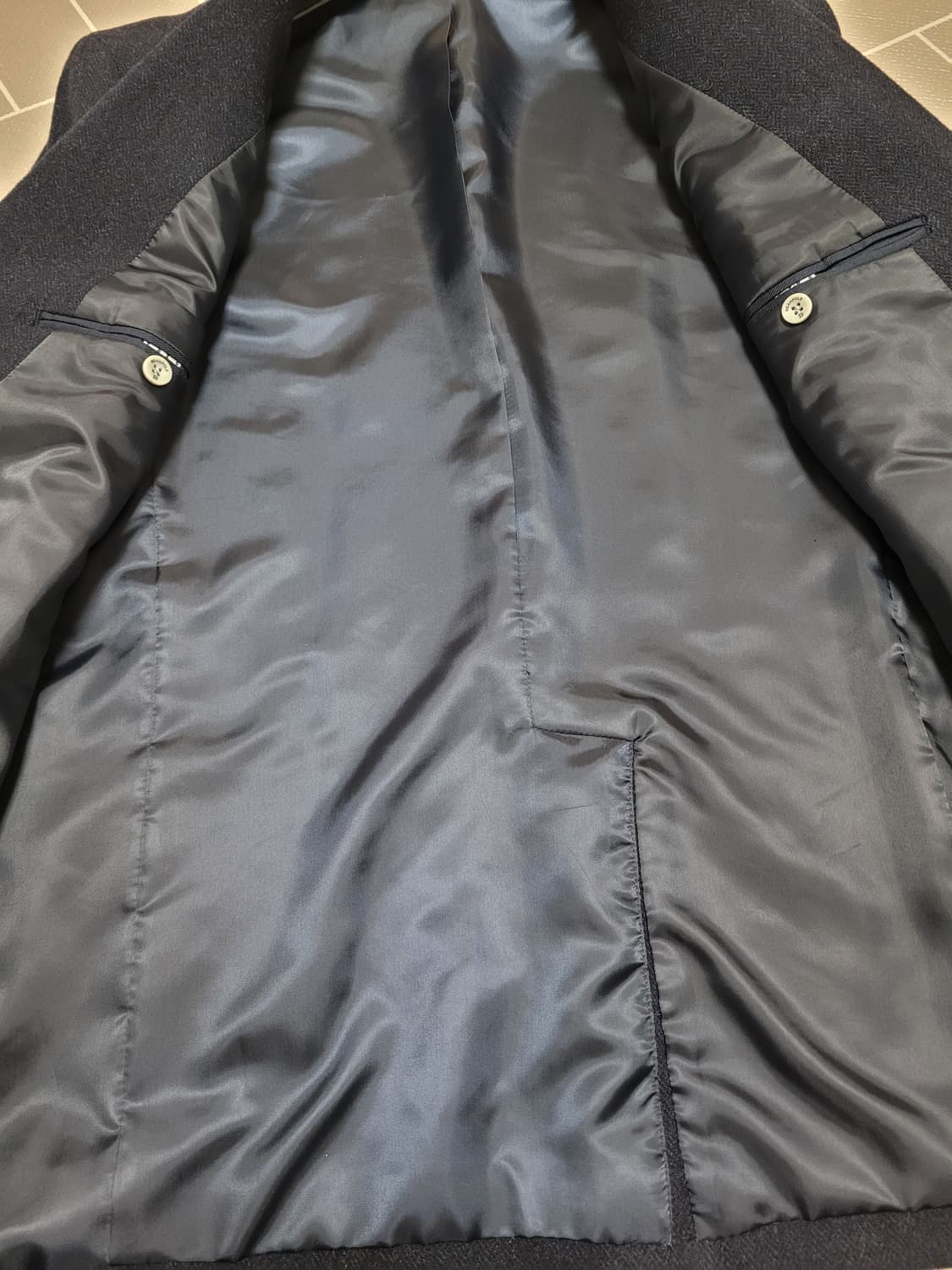 1회착) 빈폴 울 헤링본 자켓 네이비 L 상품이미지4