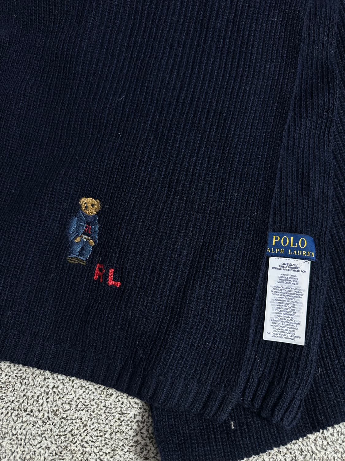 폴로베어 네이비 목도리 상품이미지2