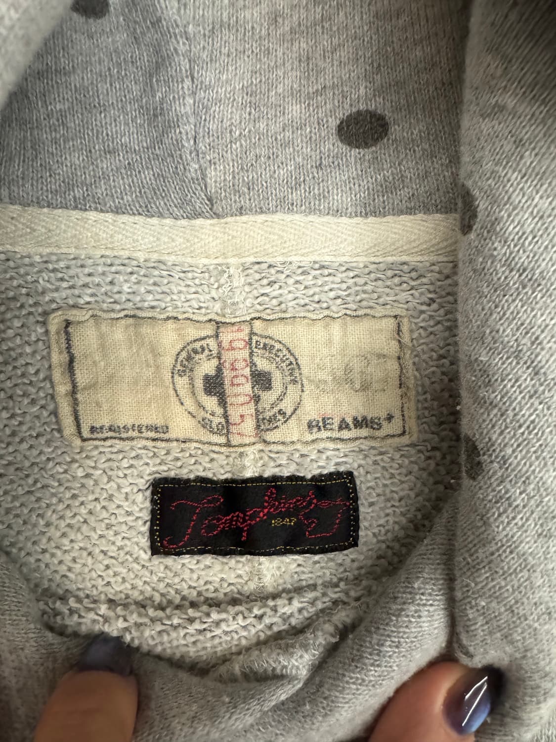 Beams 빔즈 도트 후드집업 Dot hood 상품이미지2