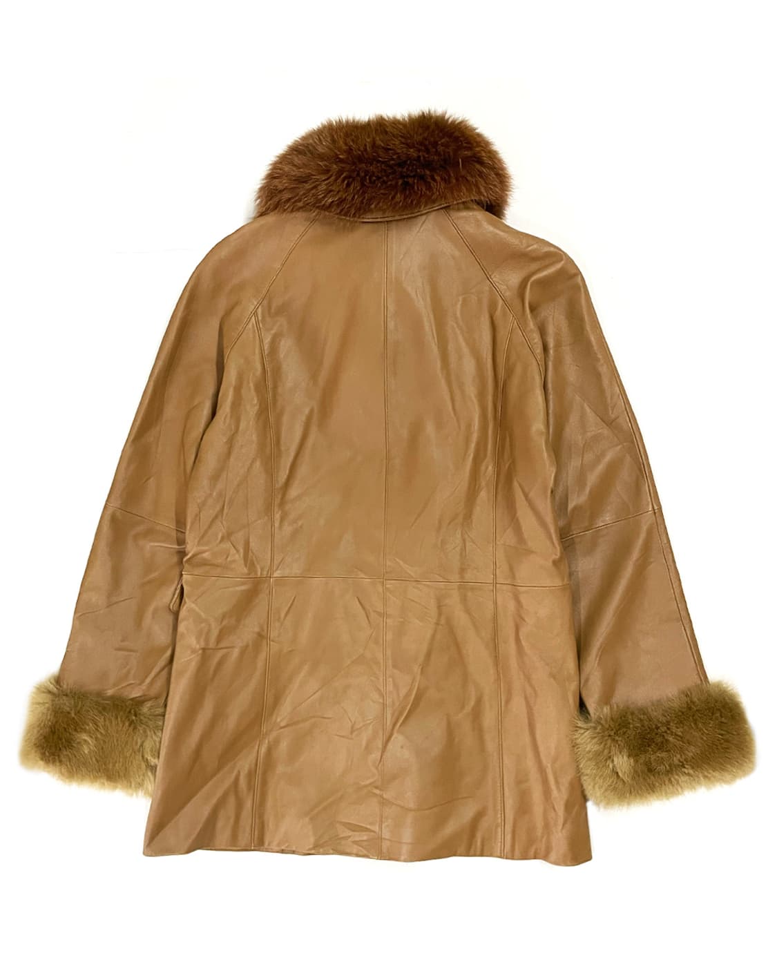 Vintage 트리밍 퍼 가죽 자켓(카라 탈부착 가능) 상품이미지2