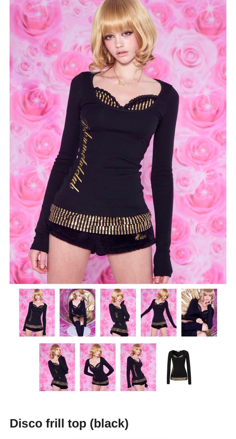 베이비메탈클럽 디스코 프릴탑 블랙 갸루 오네갸루 엔젤넘버555 상품이미지1
