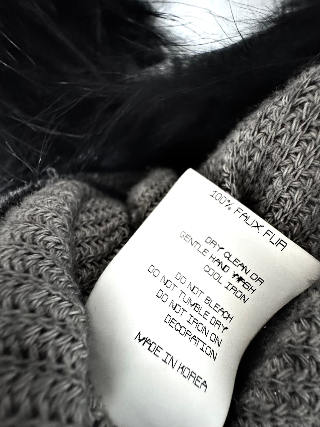 aesynctx 페이크 퍼 하프집 후디 블랙 XL 상품이미지7