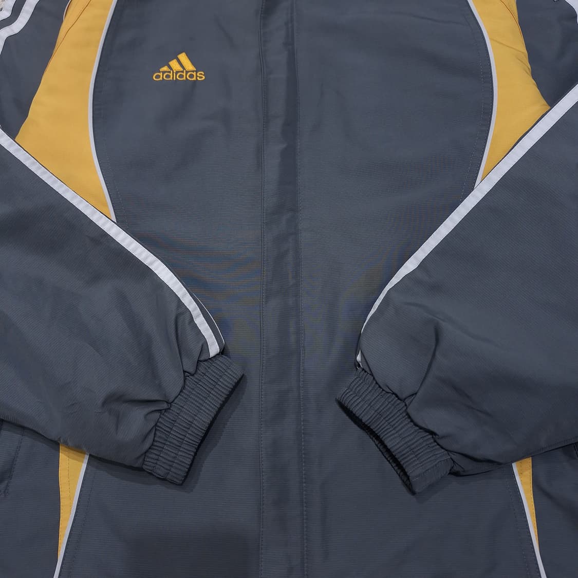 아디다스 태권도 00s 그레이 옐로우 배색 삼선 히든지퍼 바람막이 상품이미지6
