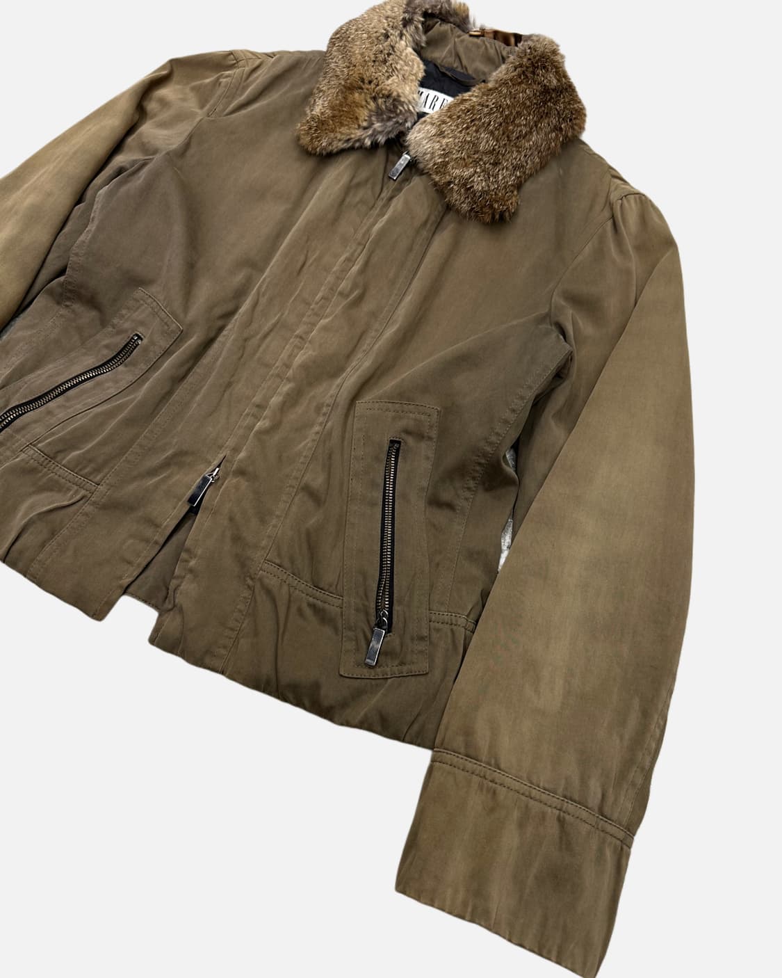 fur collar 2way zip-up jacket 상품이미지2