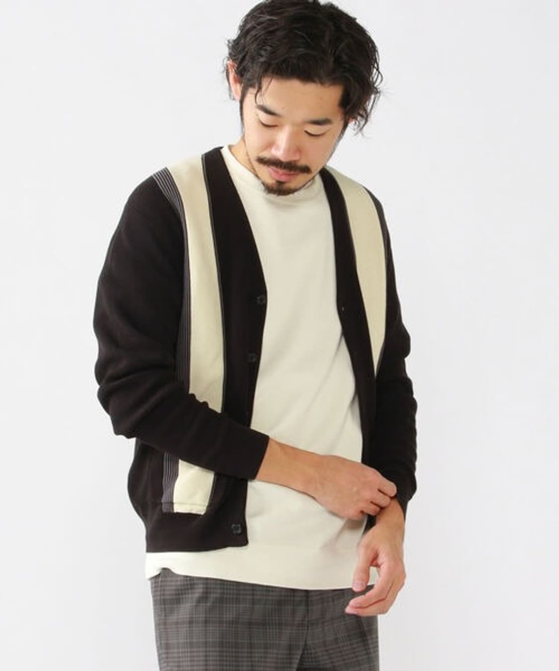 빔즈플러스 BEAMS PLUS Striped Cotton Cardigan 상품이미지3