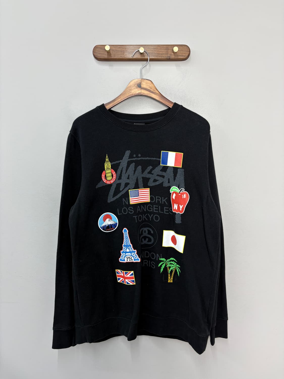 스투시 월드투어 블랙 스웻 셔츠 맨투맨 A3685 상품이미지2