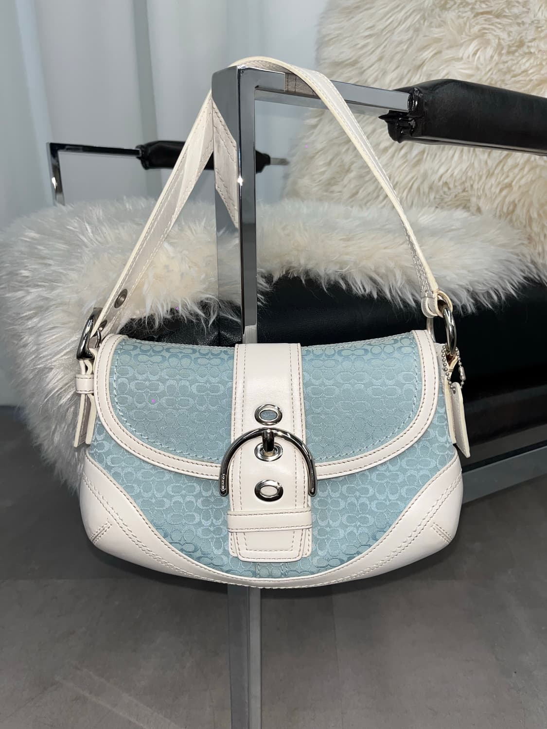 Coach sky blue basic shoulder bag 상품이미지2