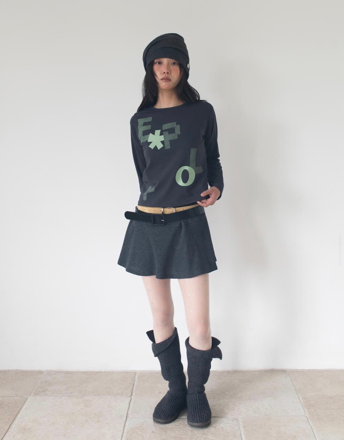 온스카 휘핑 헤어밴드&비니 (차콜) 마뗑킴/아캄/미세키서울/코이세이오 상품이미지8