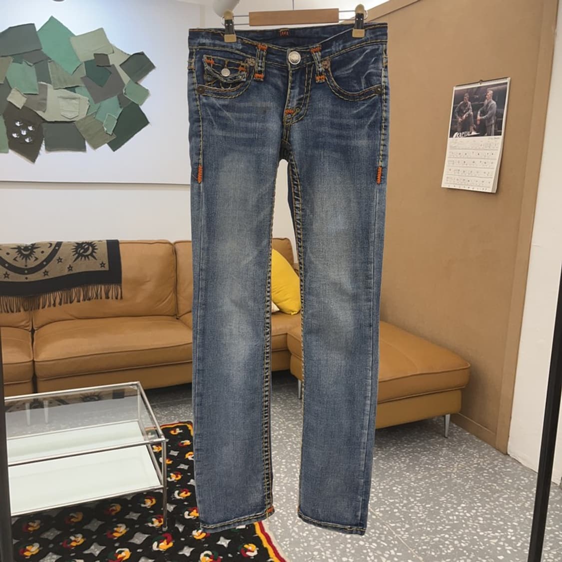 트루릴리전 조이슈퍼티 올드스쿨 Y2K 키치 데님팬츠 27인치 C08421 상품이미지3