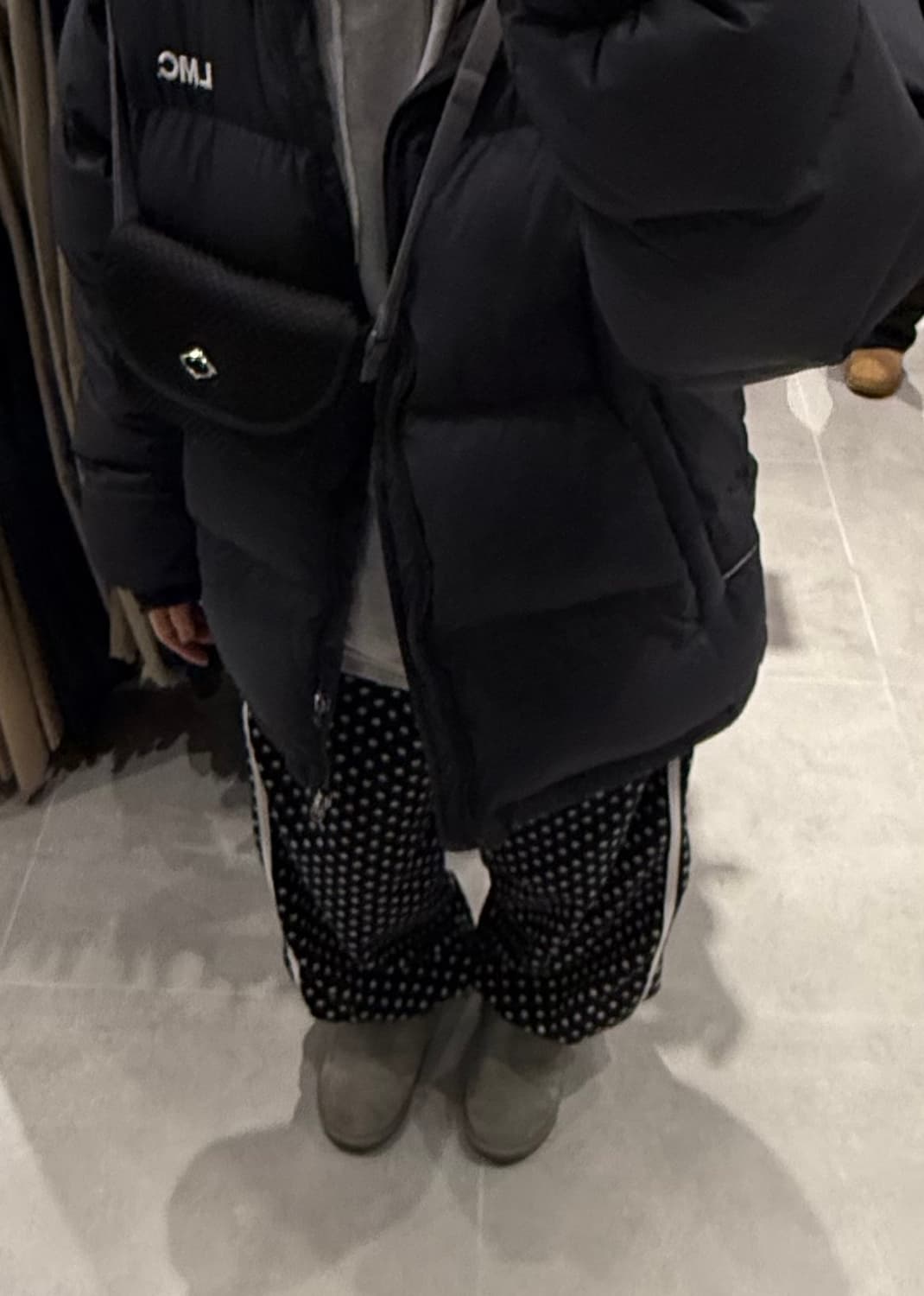 빈티지 도트 후리스 바지 상품이미지1