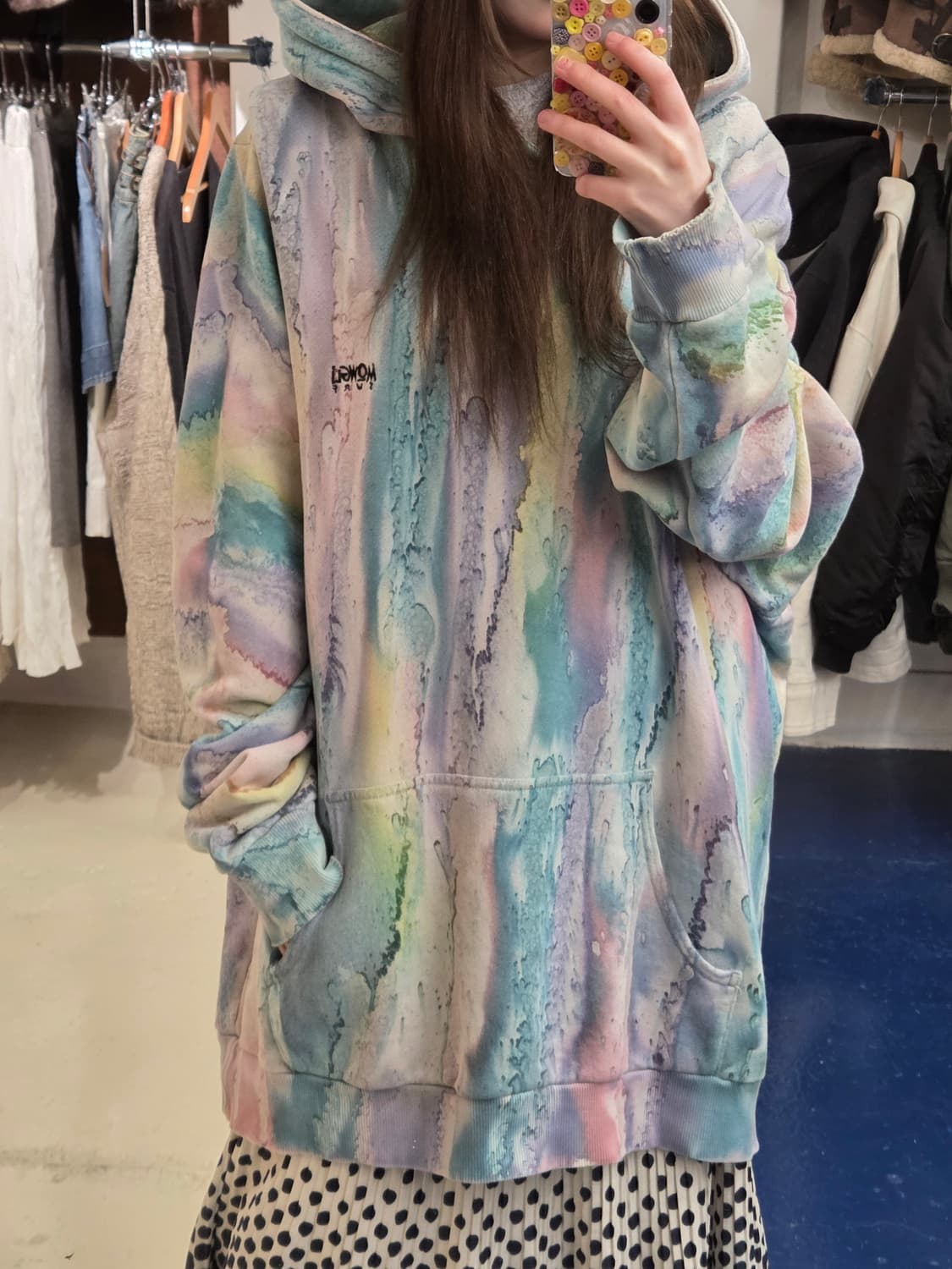 1990s USA Mowgli surf 타이다이 후드티 상품이미지2