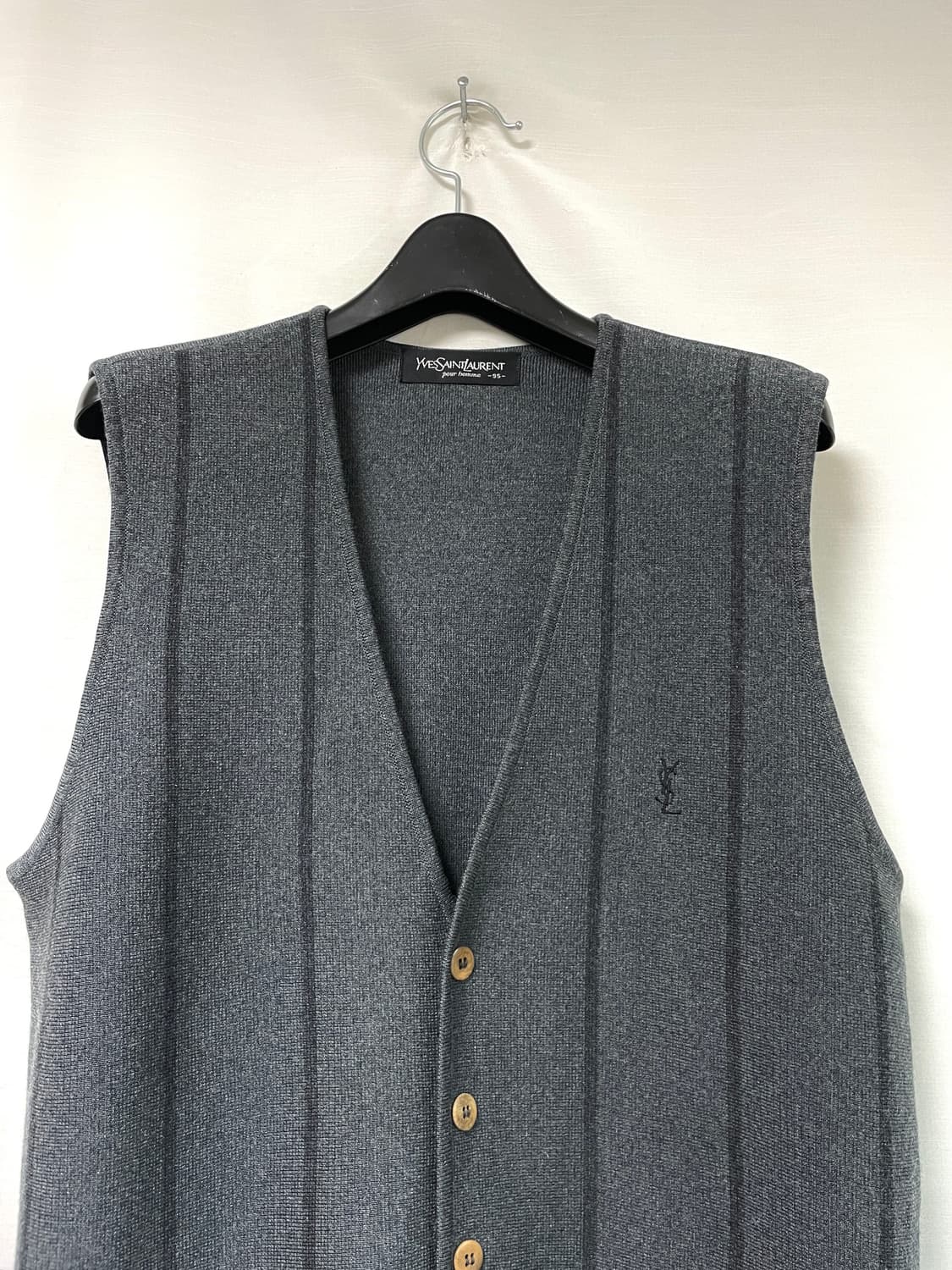 입생로랑 남성 울100% 테일러드 베스트 조끼 95 _ 차콜 상품이미지2