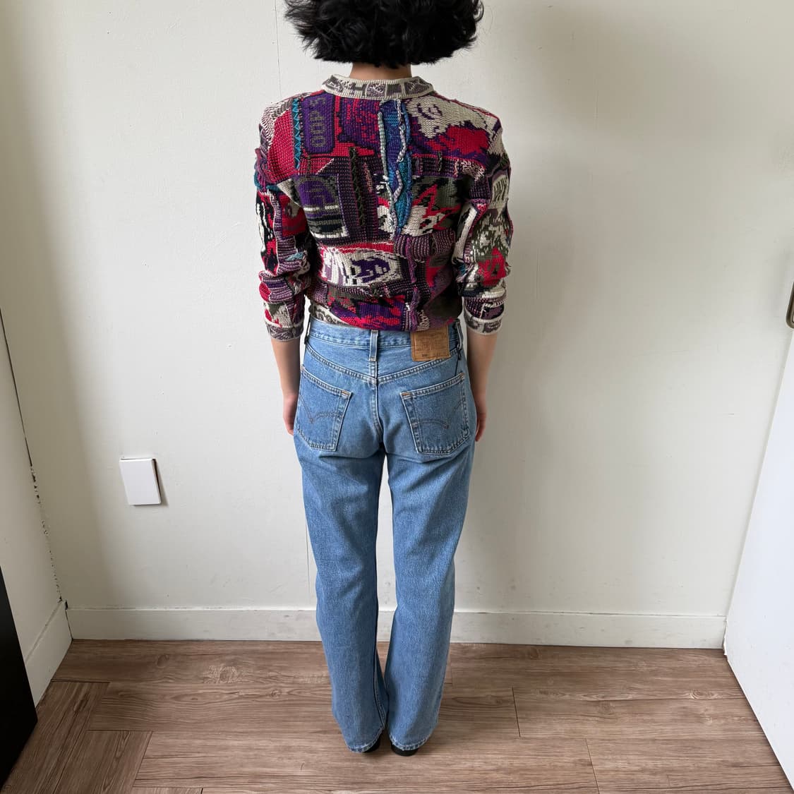 쿠지 그래픽 아이 케이블 스웨터 상품이미지3