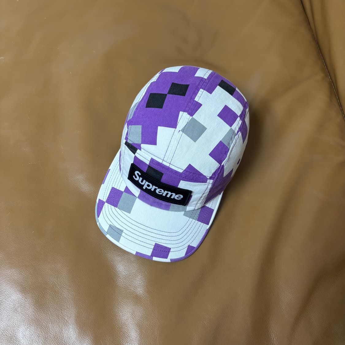 슈프림 캠프캡 모자 박스로고 밀리터리 카모 퍼플 상품이미지5